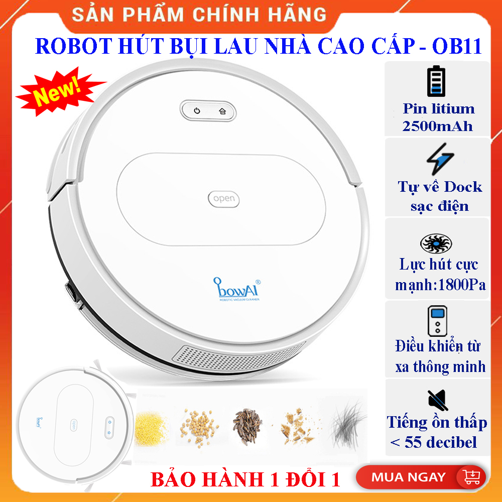 Robot Hút Bụi Lau Nhà Siêu Thông Minh OB11, Robot Hut Bui Lau Nha