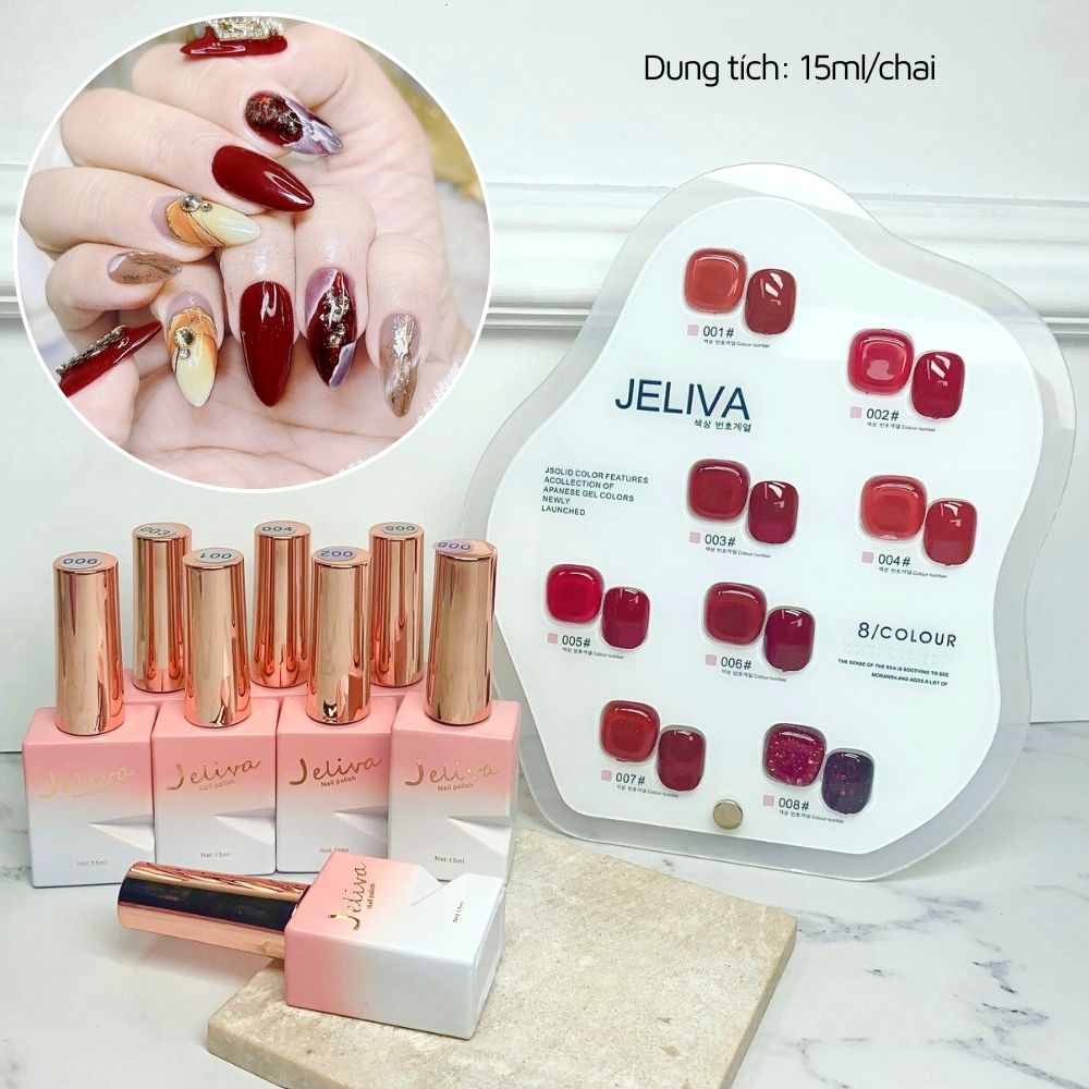 Sơn gel đỏ, sơn móng tay gel Jeliva 15ml