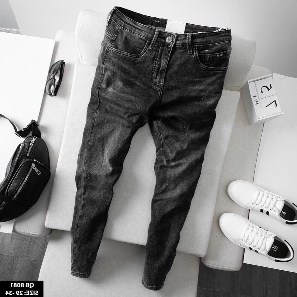 [HCM][ HÌNH THẬT ] QUẦN JEAN NAM MÀU XÁM ĐEN TRƠN  CHẤT BÒ CO GIÃN PHONG CÁCH TRỜI TRANG HÀN QUỐC THỎ TÂY SHOP94 QJN06