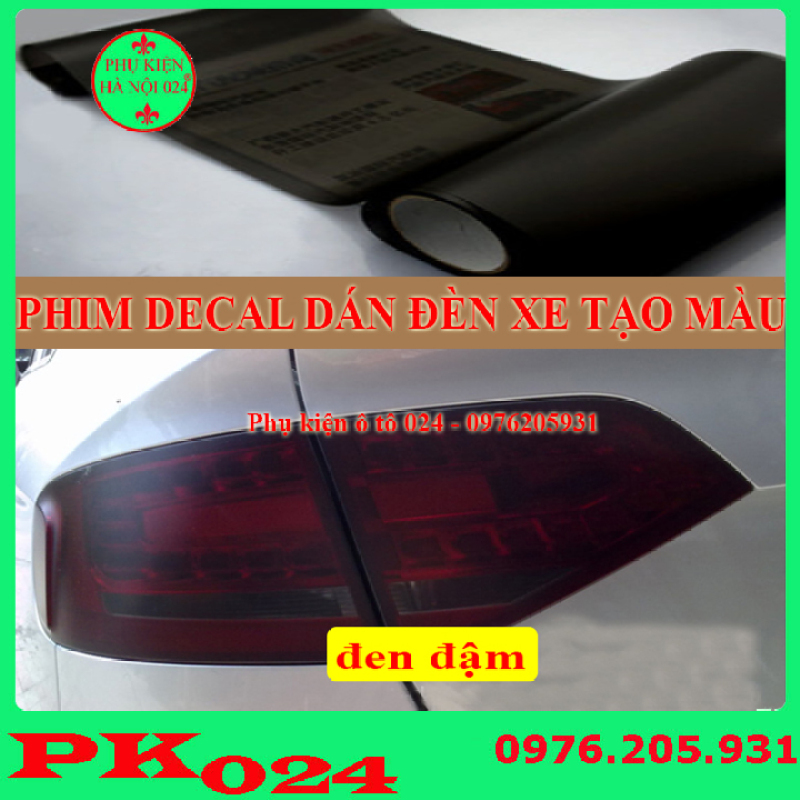 Phim Đề Can Dán Đèn Xe Tạo Màu Sắc Chống Xước 30x60cm - Đen Đậm