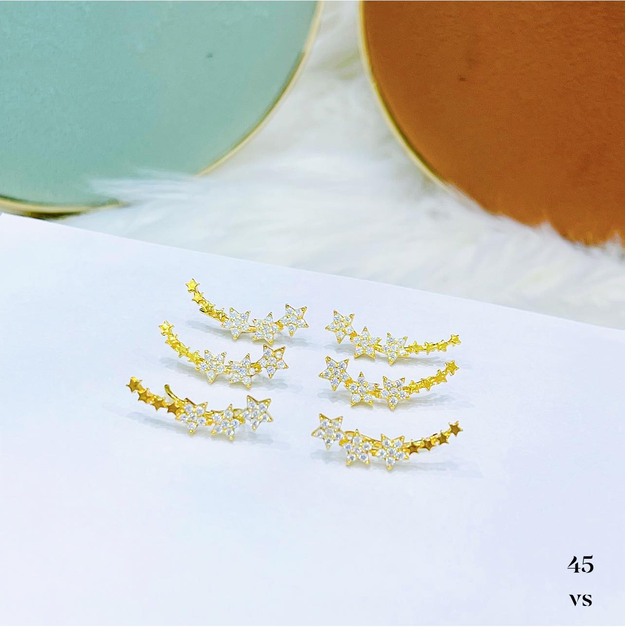 Bông tai nữ vàng tây nụ đá cao cấp MS46c