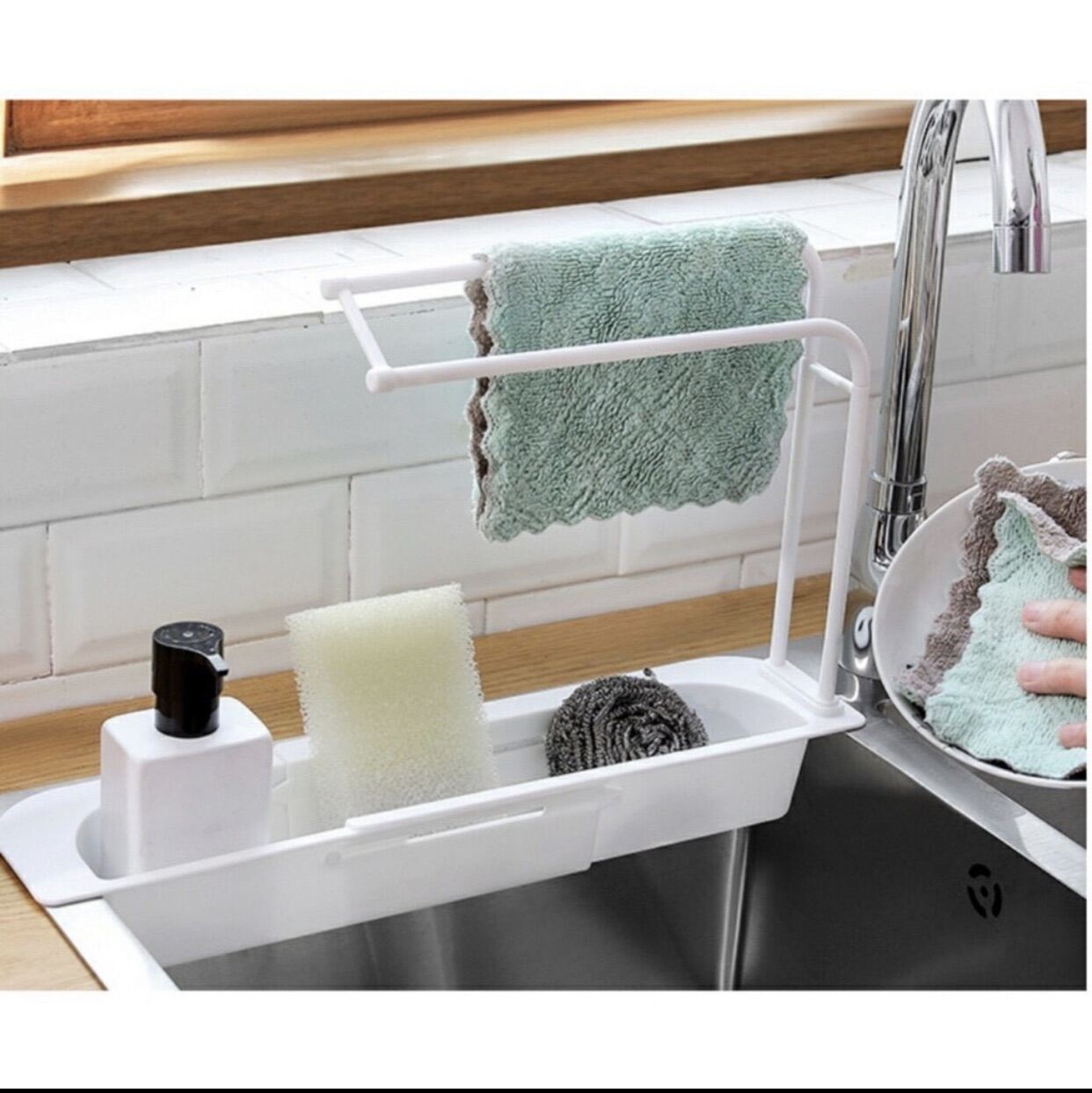 Rổ Gác Bồn Rửa Bát Gấp Gọn Đa Năng Lúa Mạch Tiện Dụng