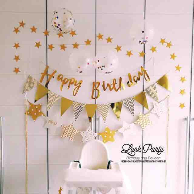 Dây chữ Happy birthday ép kim