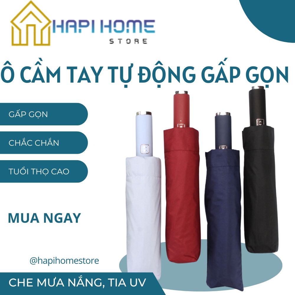 Ô dù tự động 2 chiều CHỐNG TIA UV thông minh/ ô dù che mưa, che nắng chống thấm nước gấp gọn nhiều màu