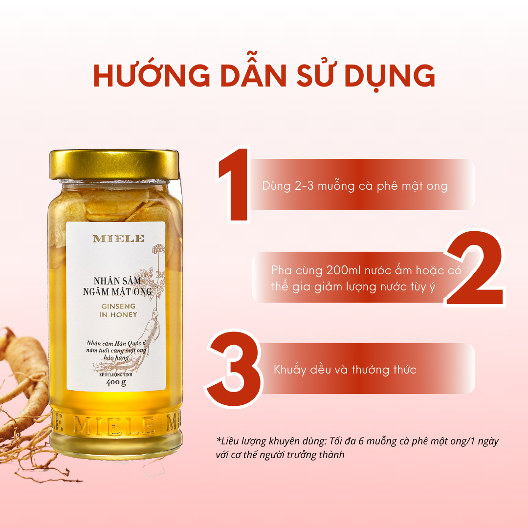 Mật Ong Nhân Sâm Miele 250g, 400g