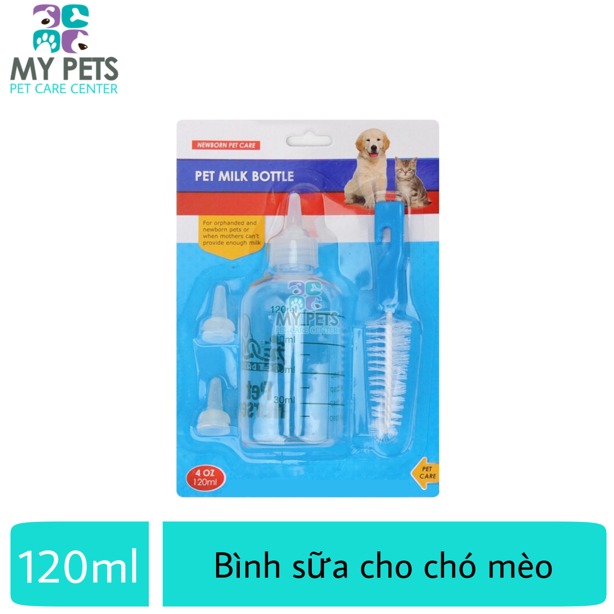Bình đựng sữa dành cho chó mèo con loại 120ml - 1 chiếc 120ml