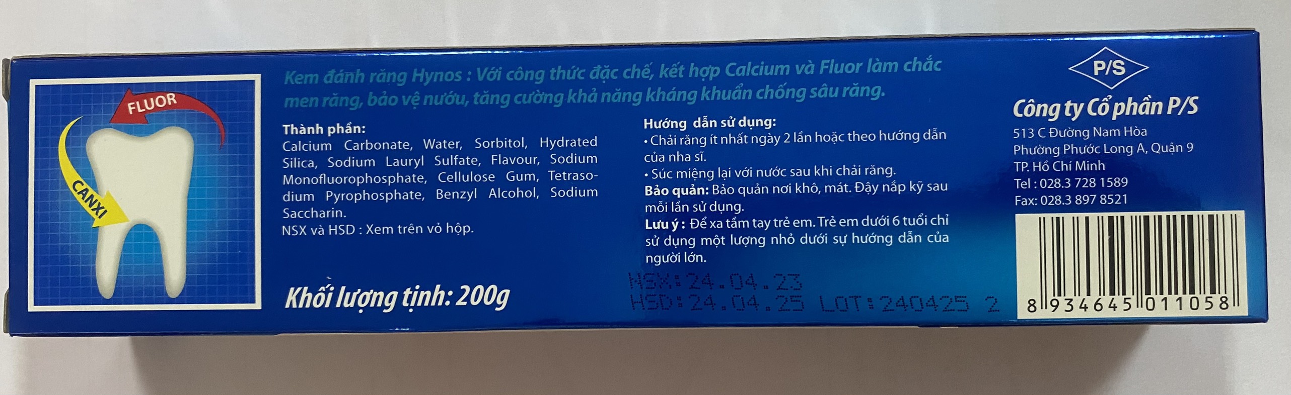 Kem đánh răng Hynos hương bạc hà 200g