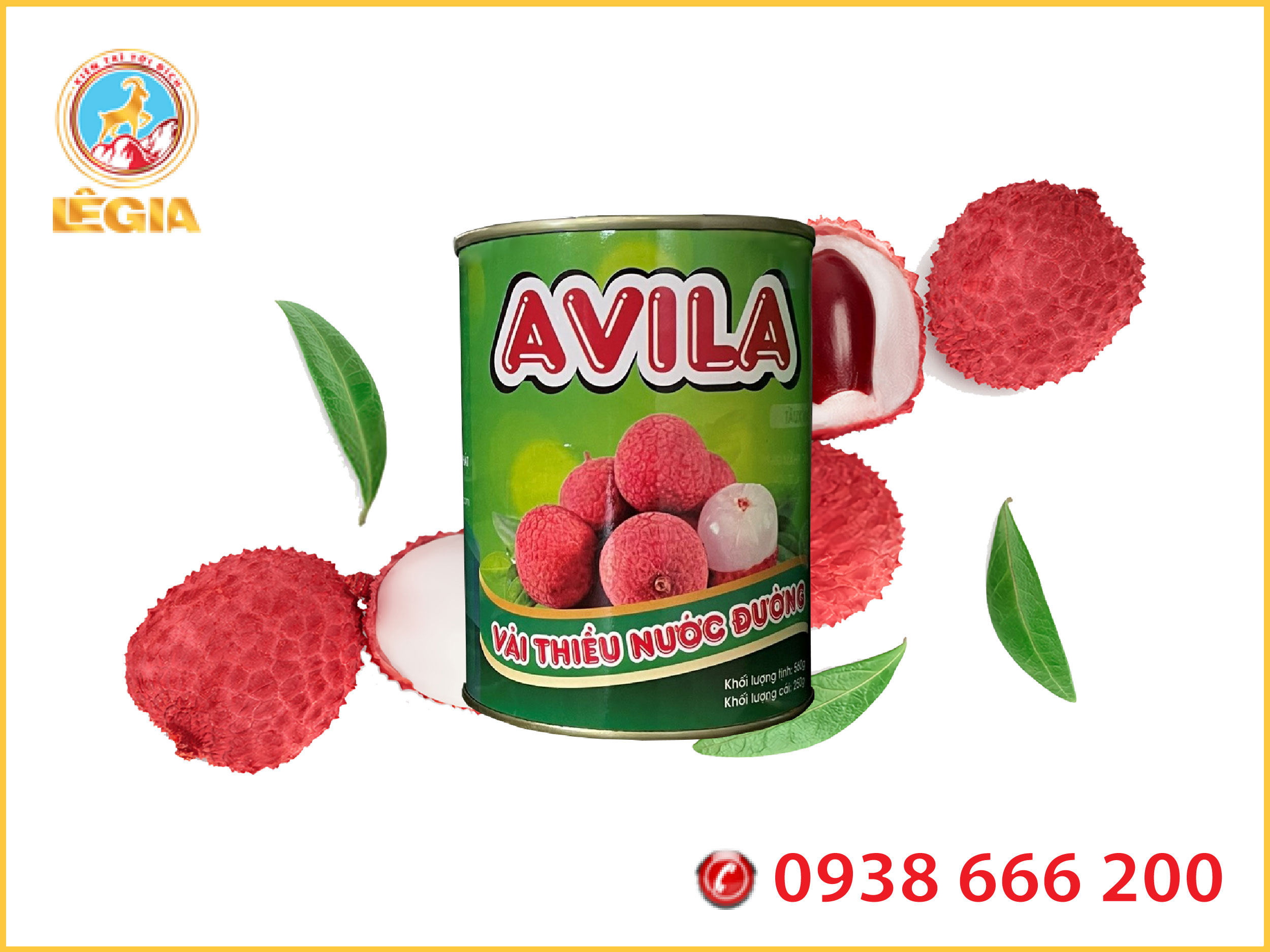 Vải Thiều Nước Đường Đóng Lon AVILA 565G