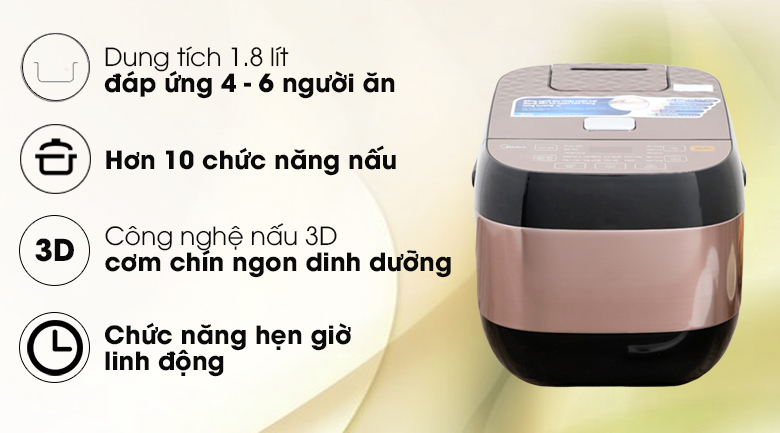 Nồi cơm điện tử Midea MB-FS5006 1.8 lít [New 100%]