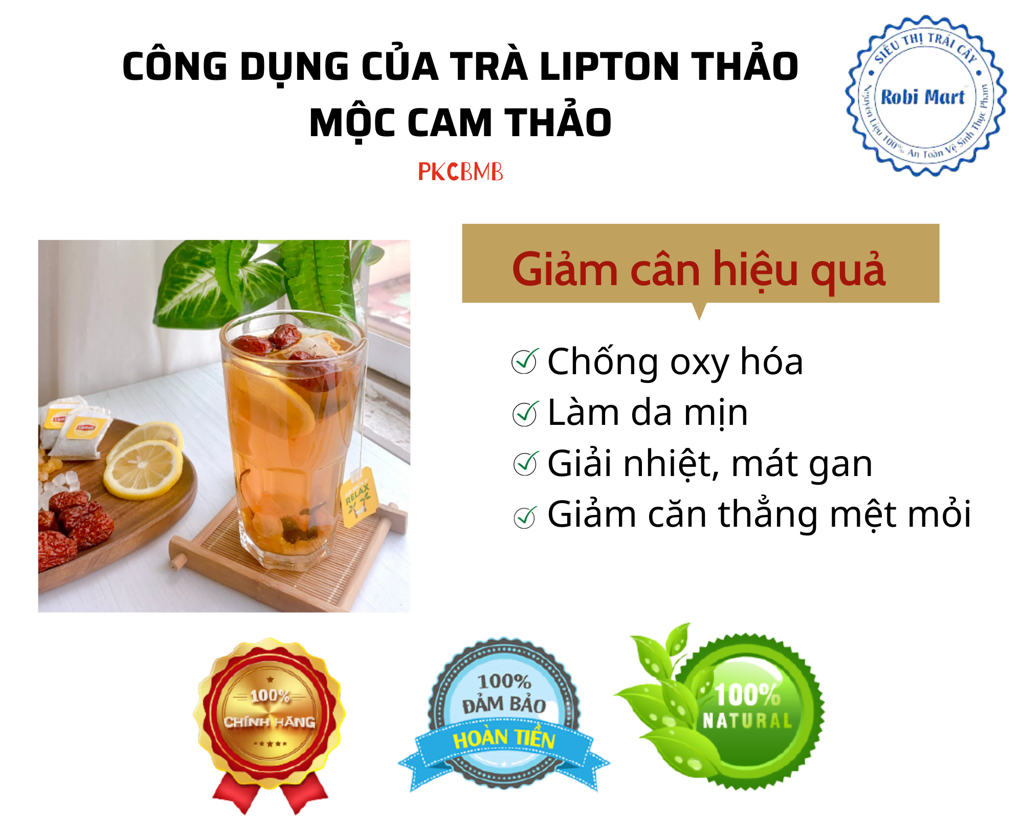 Trà lipton thảo mộc cam thảo xí muội (SET 20 gói)