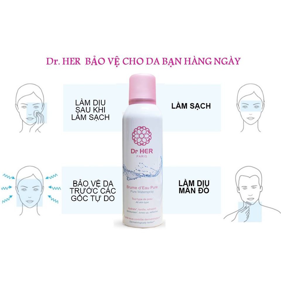 Xịt khoáng Dr Her cấp ẩm và làm diệu da 150ml