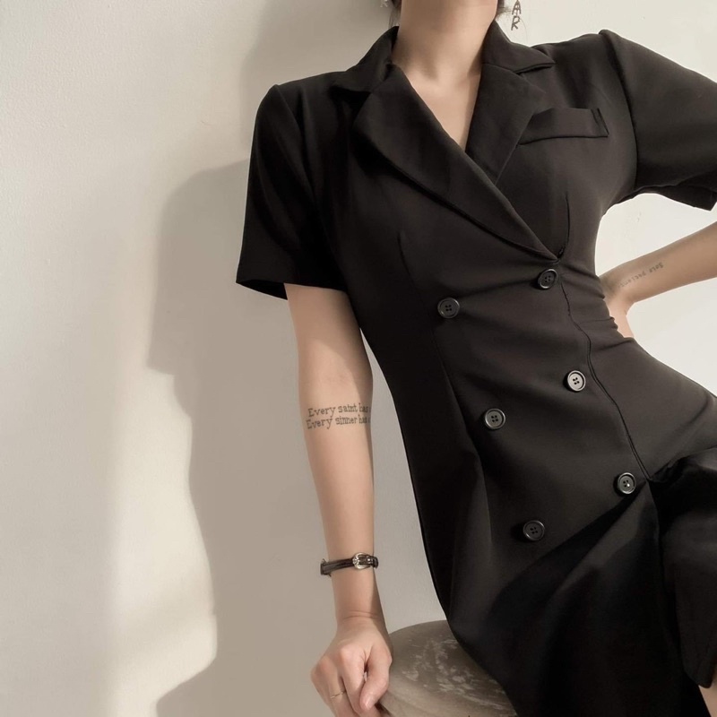 ĐẦM VEST ĐEN KẾT NÚT ( có bigsize )