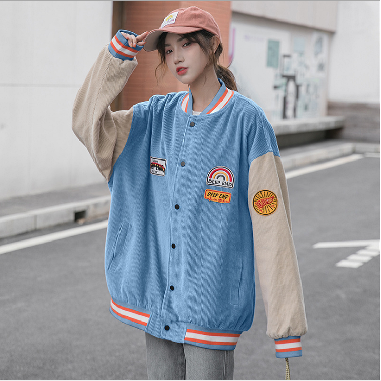 Áo local brand Bomber nữ nhung cầu vồng End