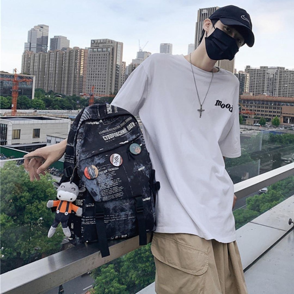 Balo nam nữ Ulzzang đi học cỡ lớn cho học sinh sinh viên họa tiết Unisex Style Hàn Quốc TC22
