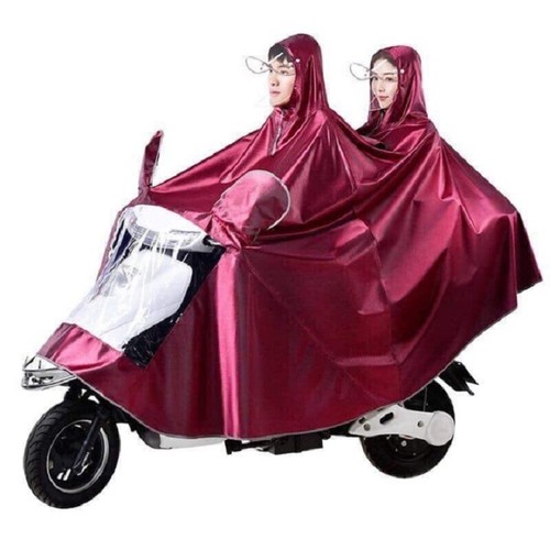 Áo mưa phản quang 2 đầu vải siêu nhẹ chống thấm - Áo mưa cánh dơi (xẻ tà) vải dù cao cấp loại lớn 1m4 - che kín 2 người mùa mưa (Nhiều màu)