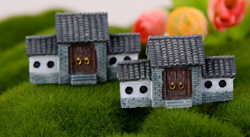 [HCM]Mô hình  cổng nhà cổ trang trang trí tiểu cảnh thủy sinh terrarium chậu cây cảnh sen đá bánh kem xương rồng