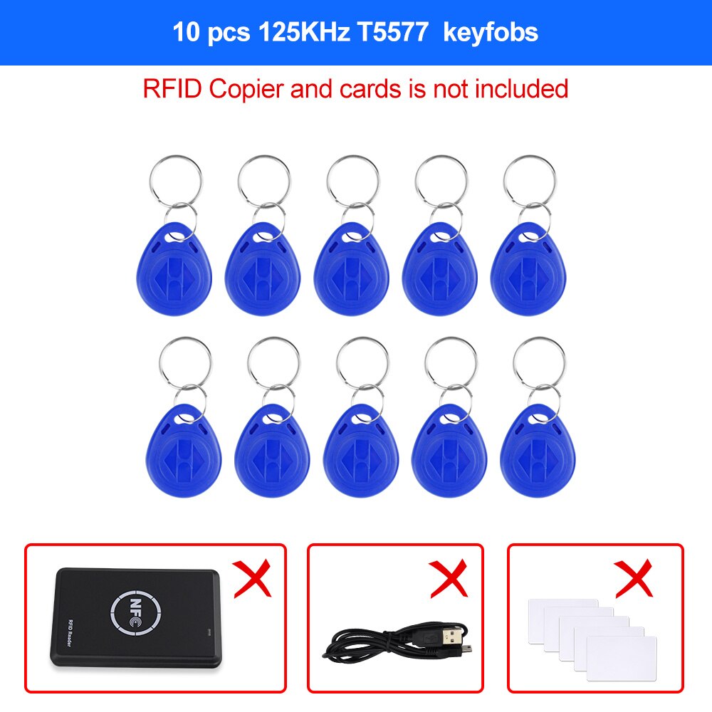 Rfid copier duplicator 125khz key fob nfc smart card reader writer 13.56mhz encrypted programmer usb uid t5577 em4305 cards tags