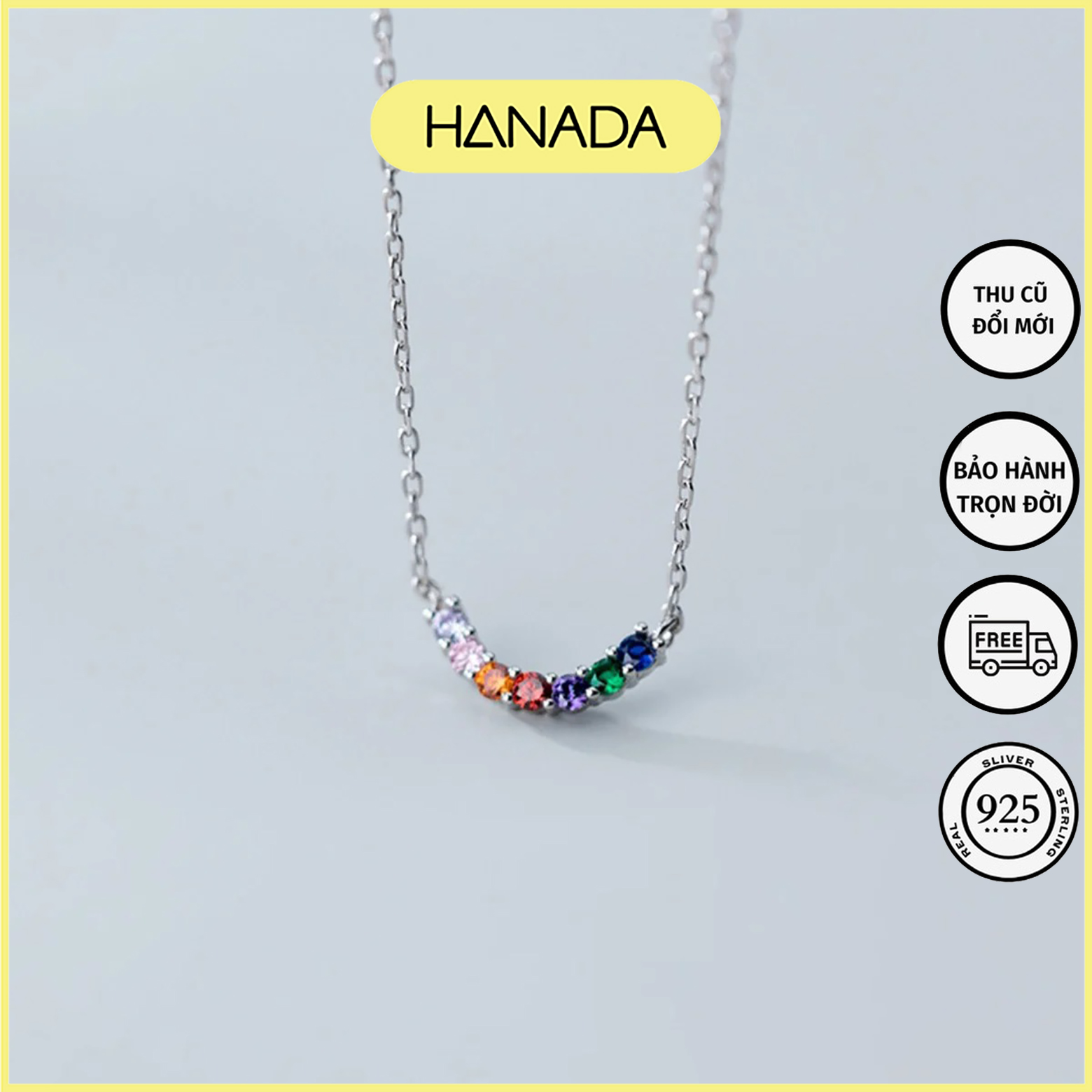 Dây Chuyền Bạc 925 Hanada  Cầu Vòng 0181