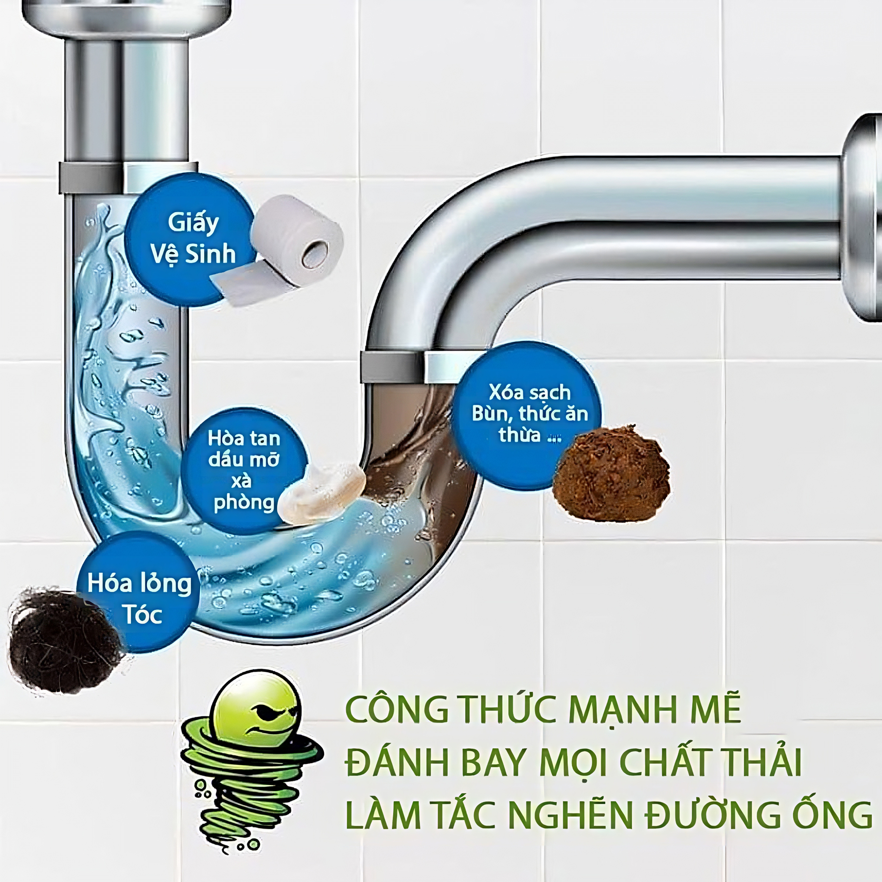 Bột Thông Cống Jack Siêu Mạnh - Gói 300gr - Thông  tắc siêu tốc 5 - 10 phút