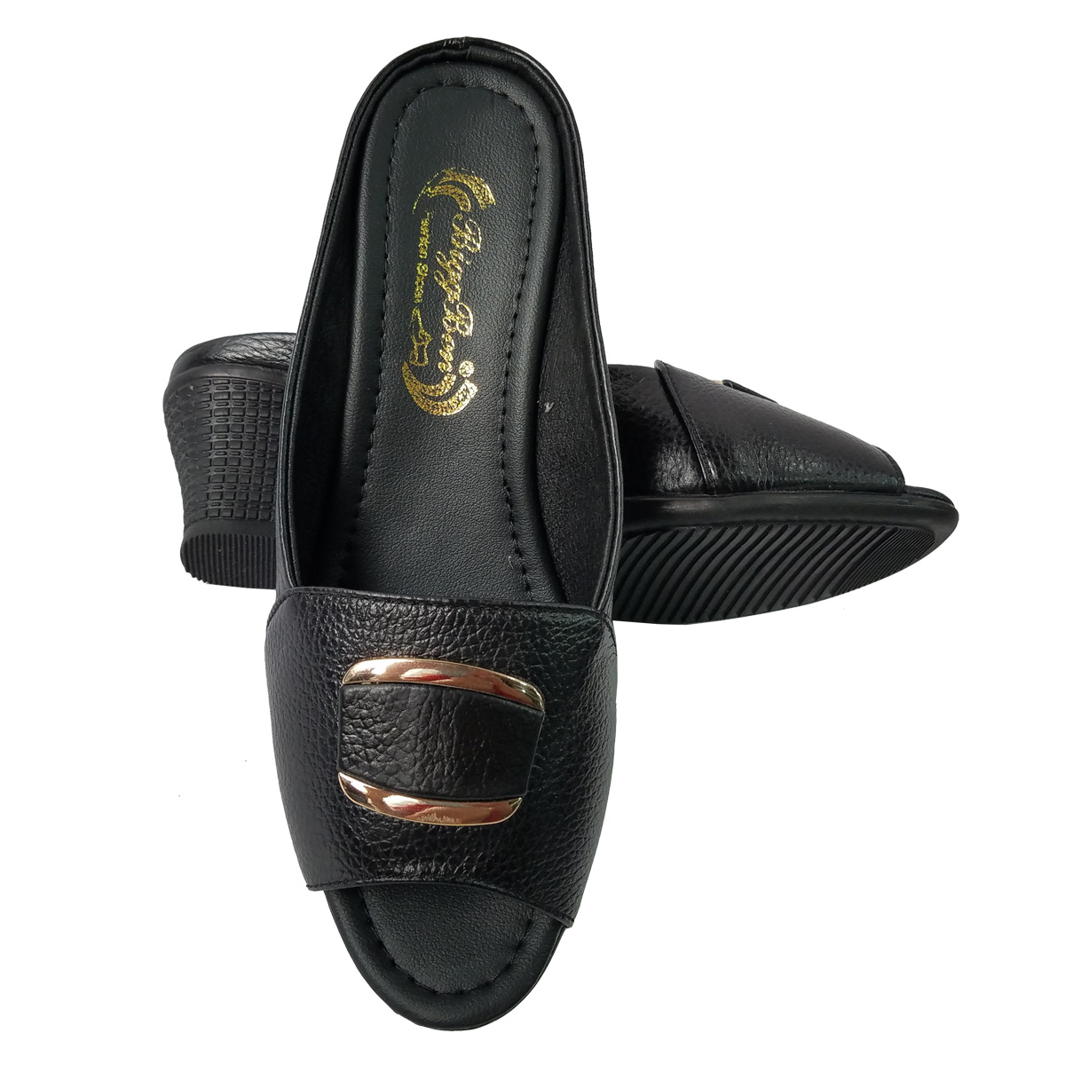 Dép Sục Nữ Da Bò Thật BIGGBEN Cao 5cm SBNB41