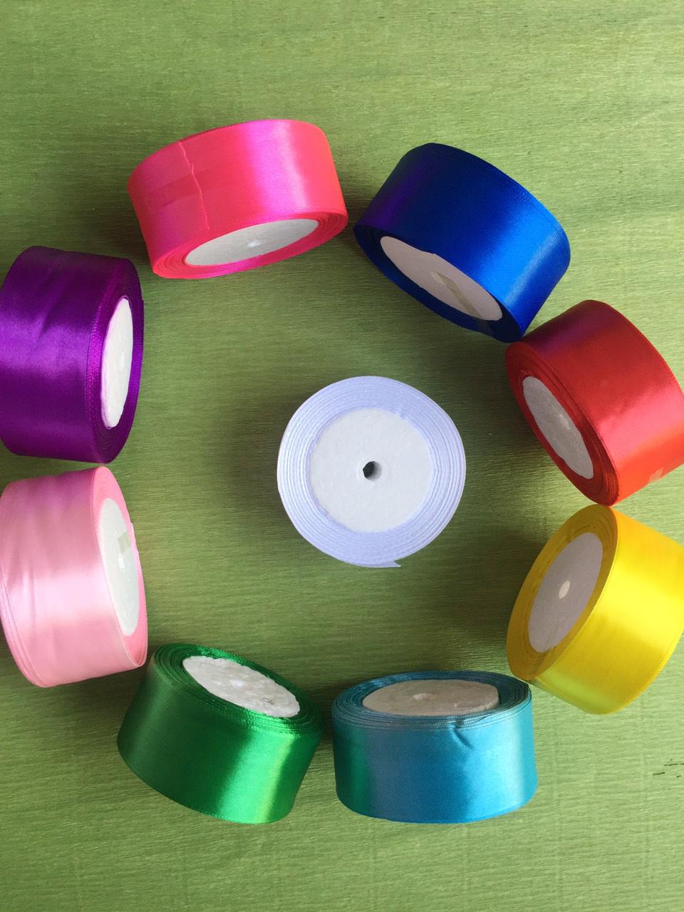 combo 5 cuộn ruy băng lụa đủ màu bảng 4 cm dài 22m chọn màu tùy ý