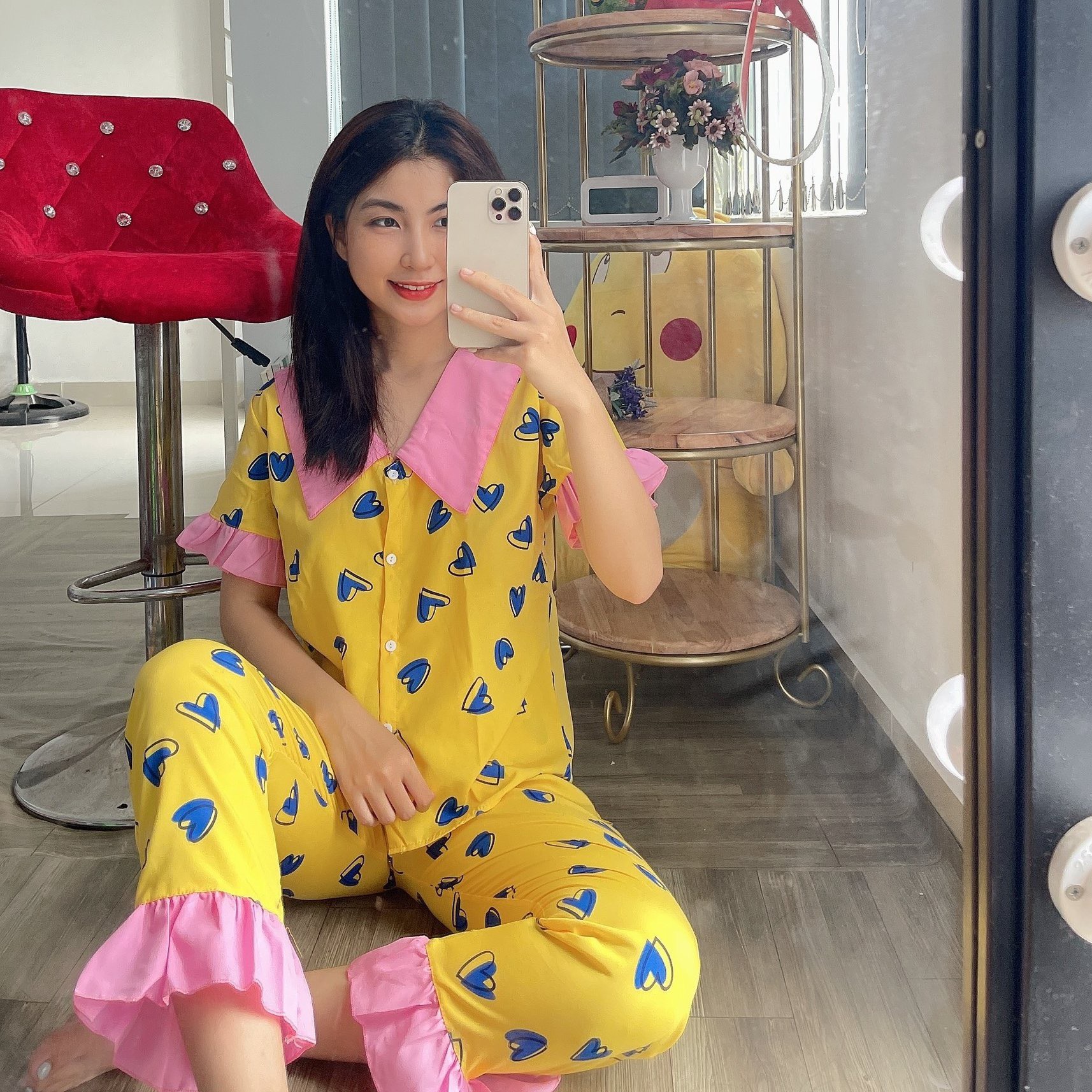 [HOT TIỂU THƯ LỤA HÀN XỊN]ĐỒ BỘ PIJAMA LỤA HÀN XỊN SIZE DƯỚI 55KG ẢNH THẬT