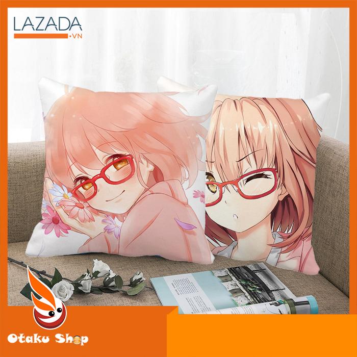 [HCM]Áo gối bao gối ôm  gối sofa gối tựa lưng 40x40cm gối hình Anime Kyoukai no Kanata / Kuriyama Mirai - Otakushop