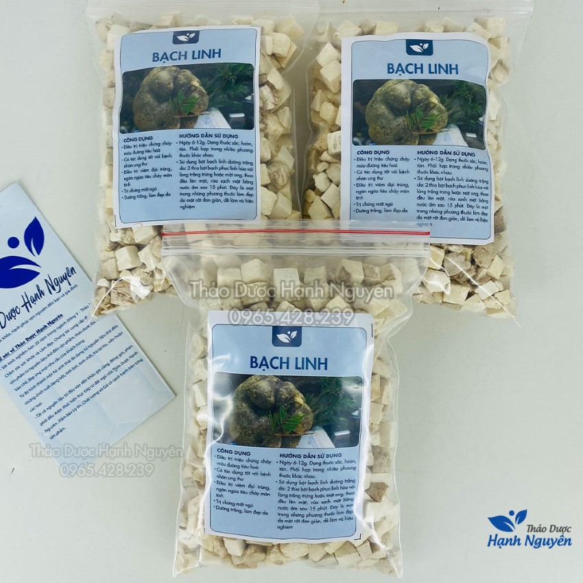Bạch linh 100g, bạch phục linh trắng da, cải thiện nám, tàn nhang, tăng cường sức khỏe - Thảo Dược Hạnh Nguyên