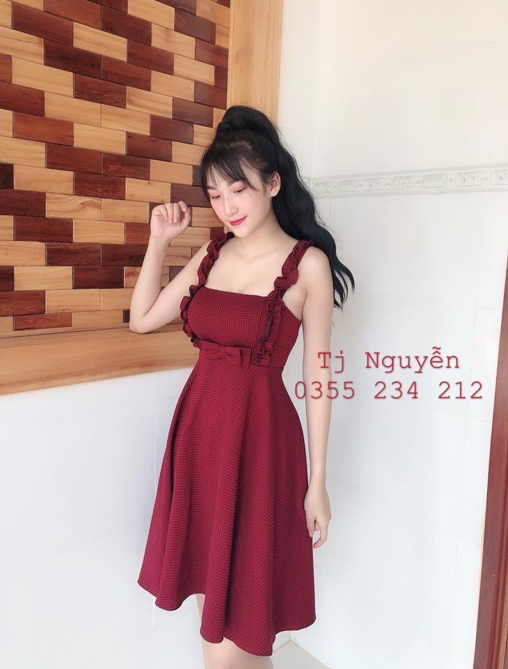 Đầm  2 dây có cúp ngực-TH