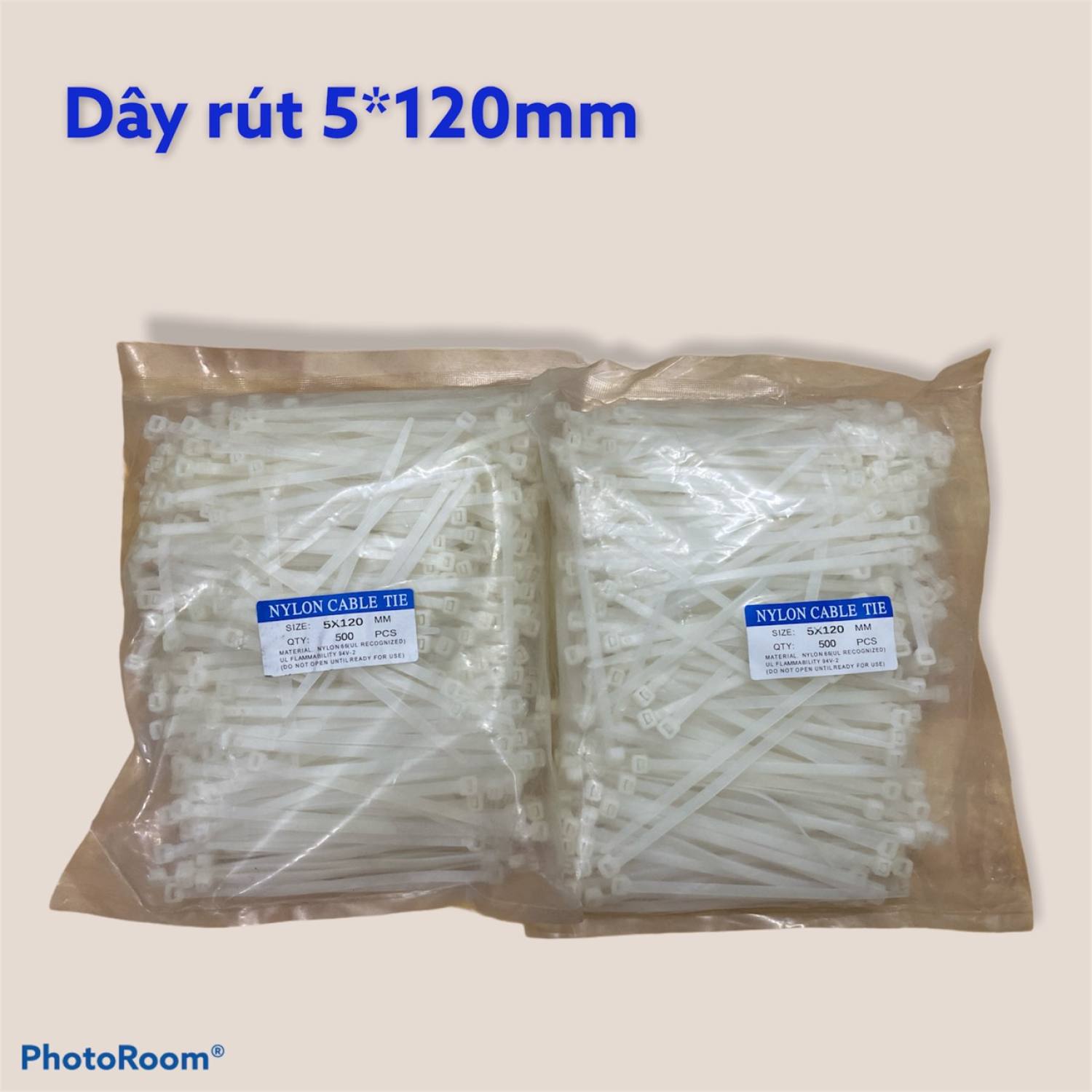 Dây rút nhựa 5*120mm ( ĐÓNG GÓI 1 BỊCH GỒM 500 SỢI DÂY RÚT )