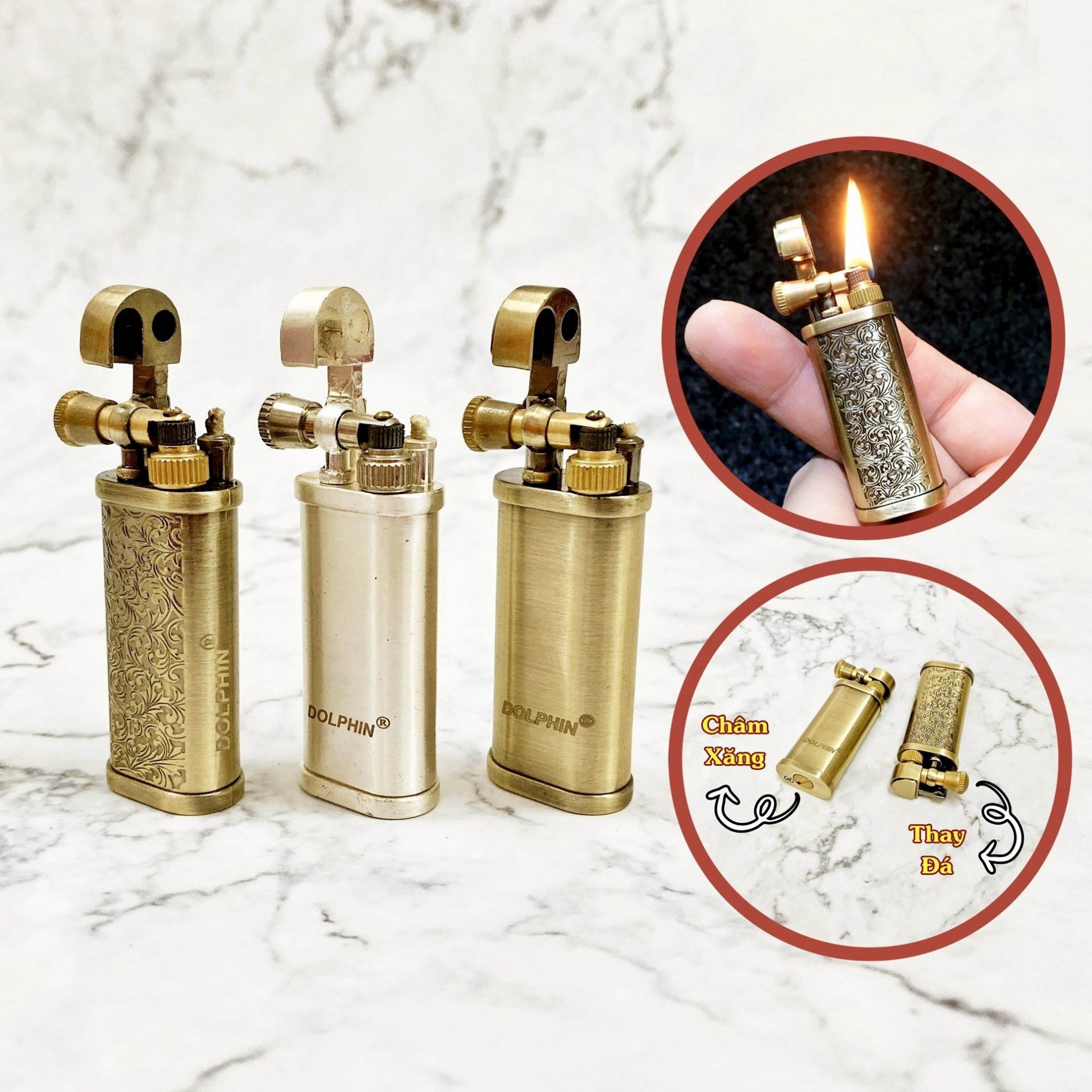 (BẬT LỬA ĐỘC LẠ) HỘT QUẸT XĂNG ĐÁ CỔ DOLPHIN 689 GIÁ RẺ