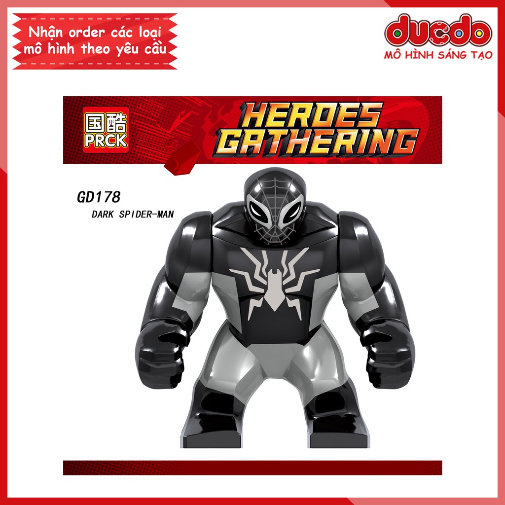 Bigfig siêu anh hùng Dark Spider Man - Đồ chơi Lắp ghép Xếp hình Mini Minifigures Mô hình Big Fig Super Hero GD178 LeLe