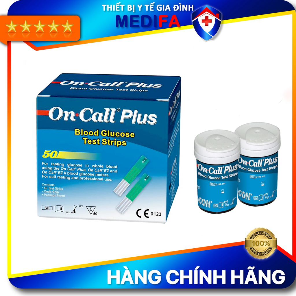 Que thử đường huyết on call plus hộp 25/50 que chính hãng acon, date xa