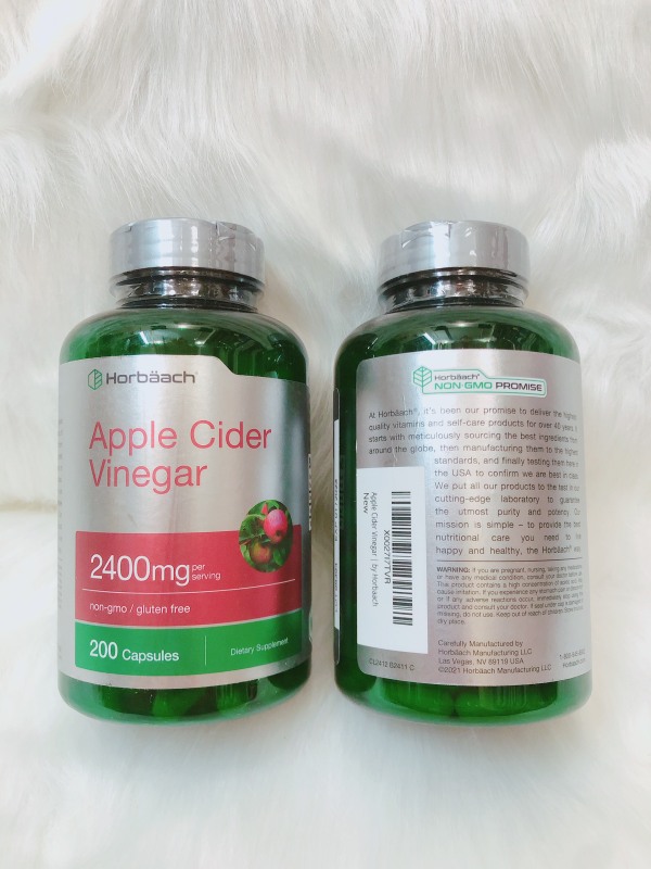 Viên uống Apple Cider Vinegar  - Viên giấm táo hữu cơ hỗ trợ giảm cân hàm lượng cao 2400mg/viên
