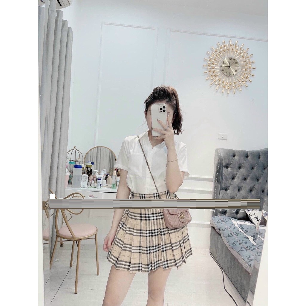 Áo SƠ MI NỮ GU CỘC TAY thanh lịch nữ tính