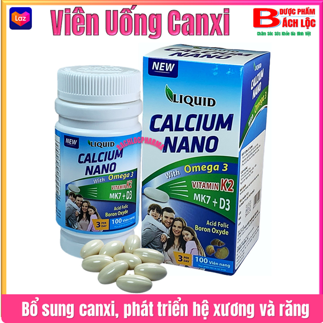 Viên uống bổ sung Calcium Nano With Omeg3K2MK7 Bổ sung các dưỡng chất thiết yếu hỗ trợ phát triển chiều cao và trí tuệ cho thanh thiếu niên và trẻ em đang phát triển hỗ trợ còi xương Giúp xương và răng phát triển ch