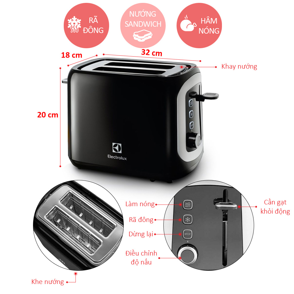 Máy nướng bánh mì Electrolux ETS3505