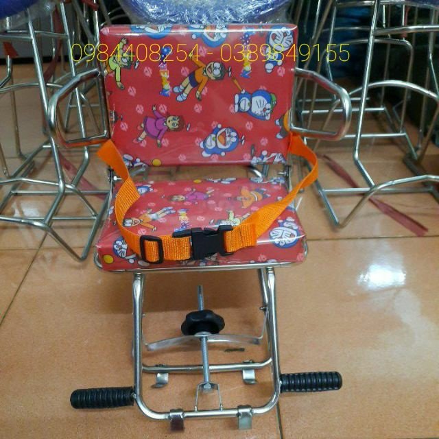 Ghế ngồi xe máy số cho bé có tựa đai