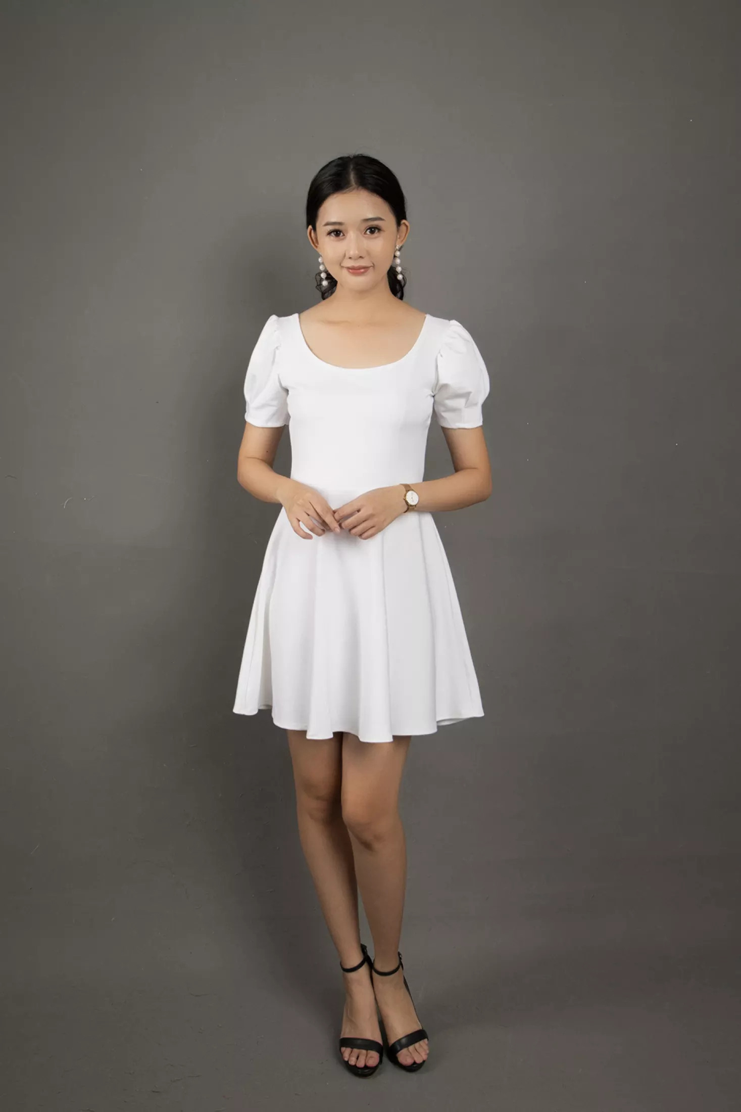 Đầm Nữ Ôm Eo Cổ Rộng Phong Cách Thời Thượng Thời Trang Yoomi