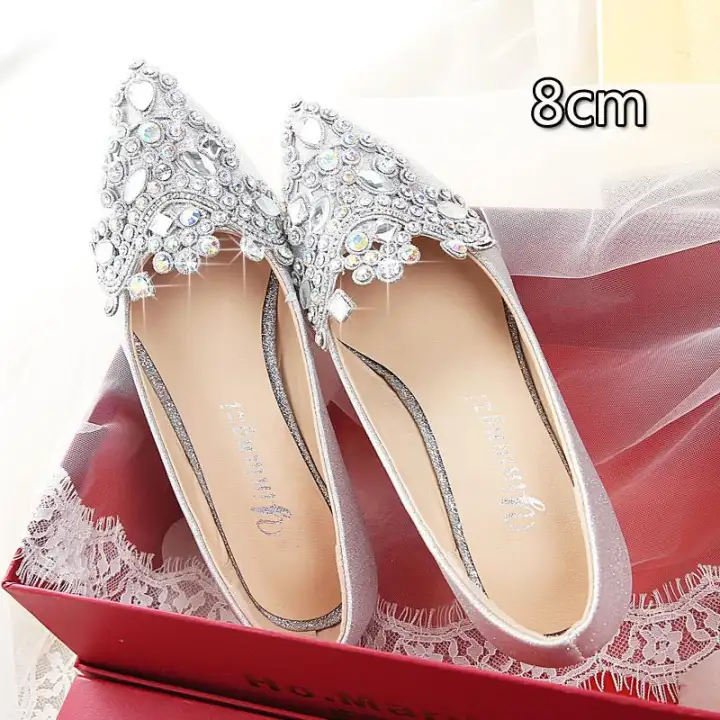 silver high heels for wedding
