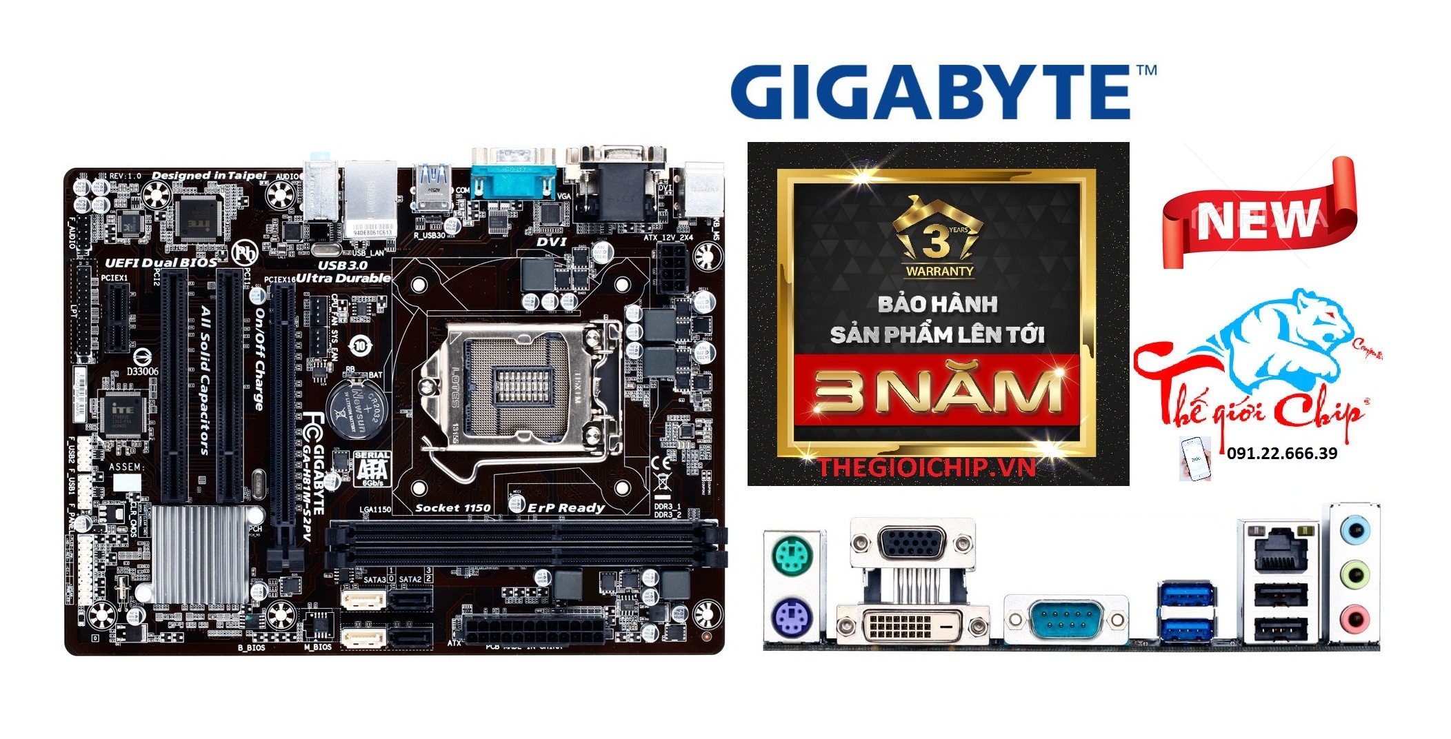 [HCM]Bo Mạch Chủ (Mainboard) Gigabyte H81M-S2PV (CTY Box-3 Năm)