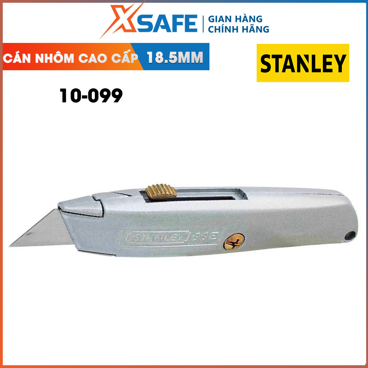 Dao rọc cán nhôm 185x152mm STANLEY 10-099 lưỡi dao được làm từ hợp kim thép Dao rọc Stanley phần cán được làm bằng nhôm cao cấp có trọng lượng nhẹ