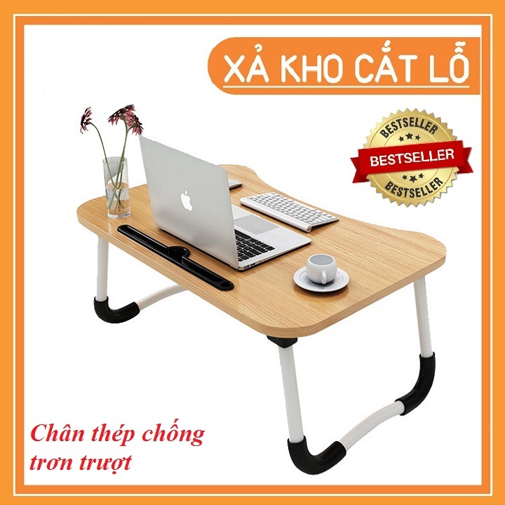Folding study table compact has slot for iPad