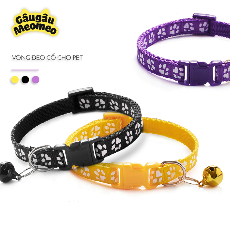 Vòng cổ chó mèo có chuông (Dài: 20-35cm; rộng: 1cm)