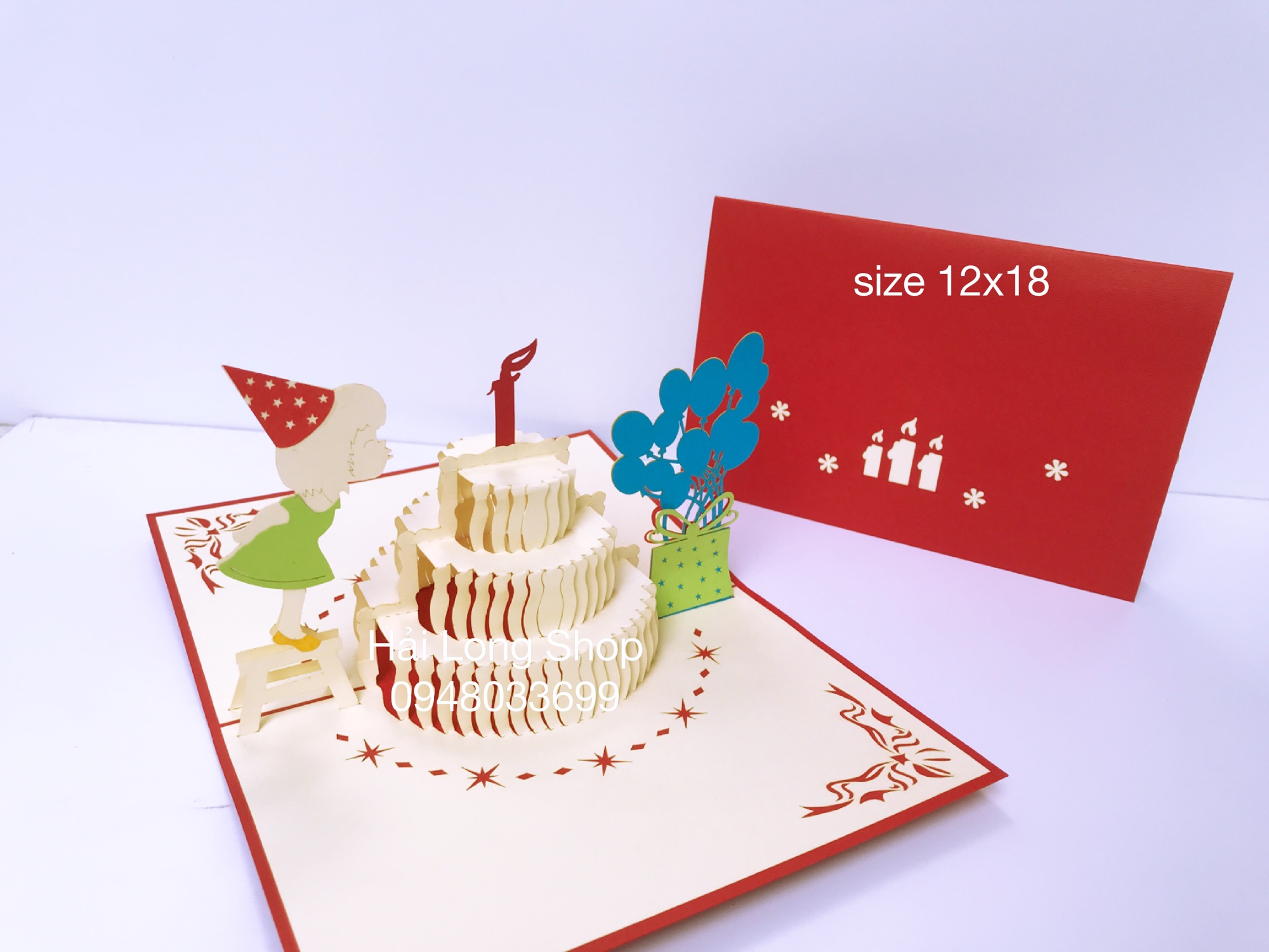Bé Thổi Nến ( boy + girl ) -  Sinh Nhật - Birthday - Thiệp 3D