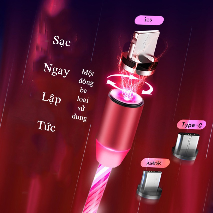 Cáp sạc nam châm đèn led siêu đẹp