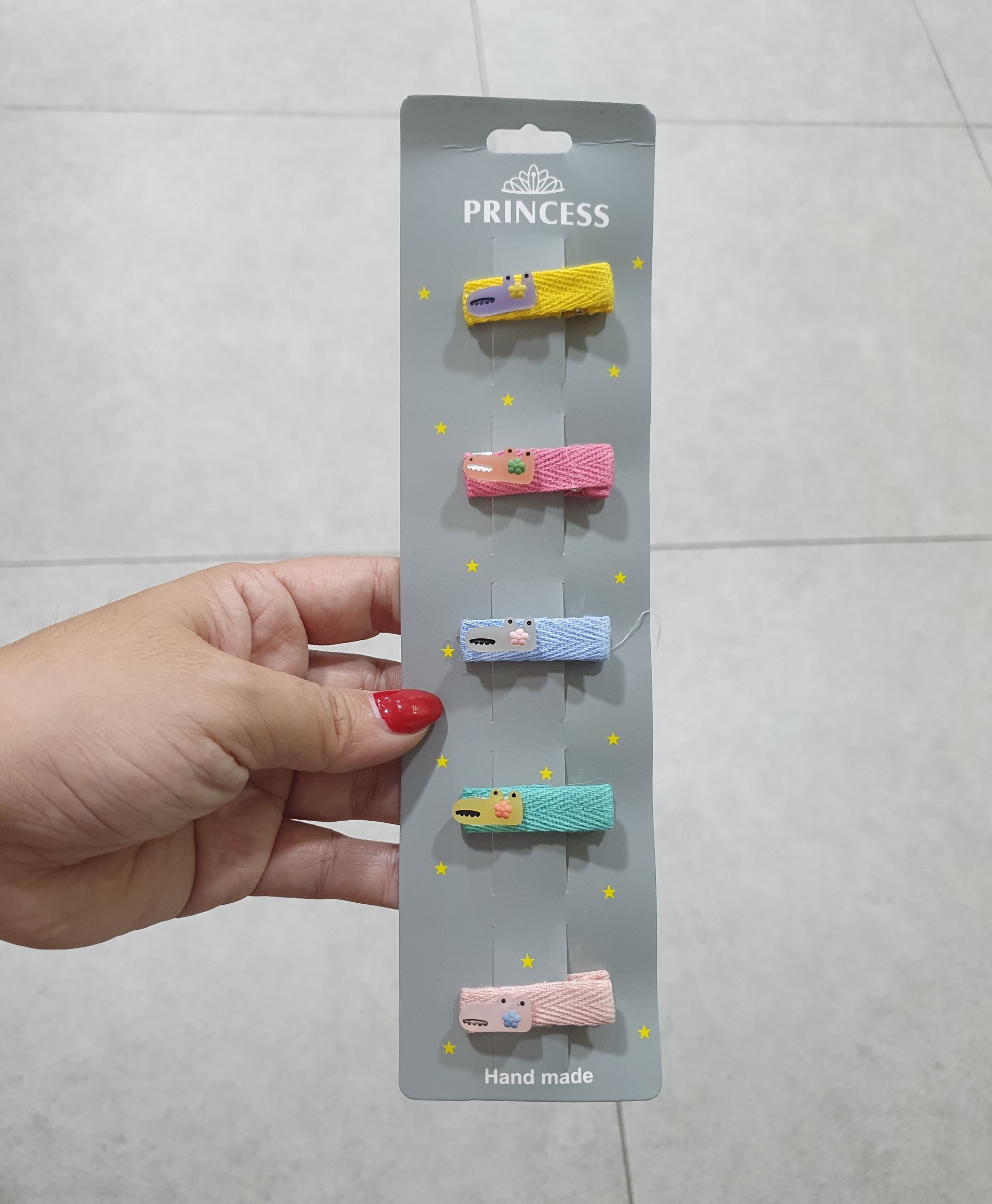 Set 5 kẹp Mái Bọc Vải Thú Cưng Princess - kireicos