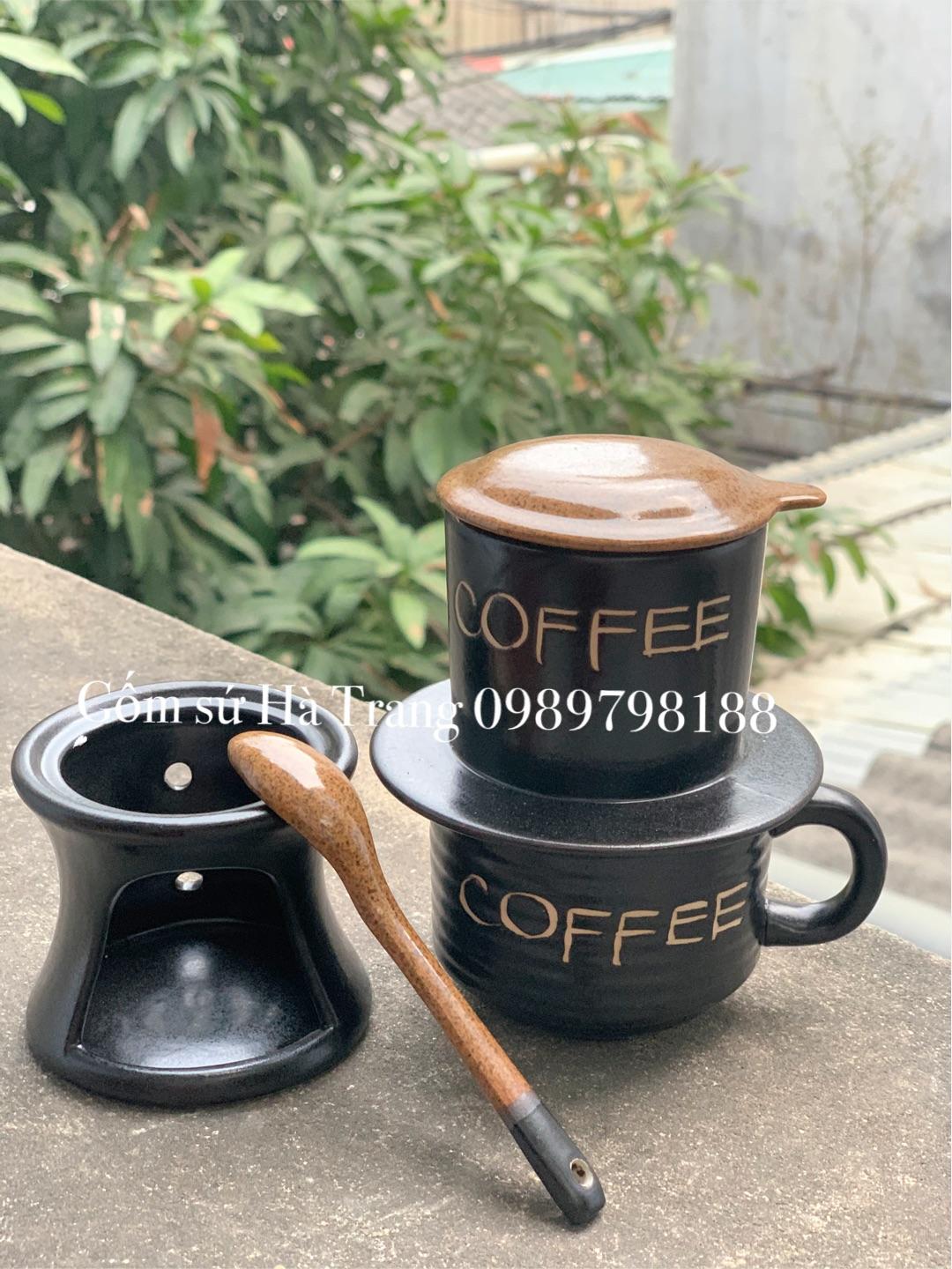 Phin pha càe gốm sứ Bát Tràng liên bếp hâm nóng