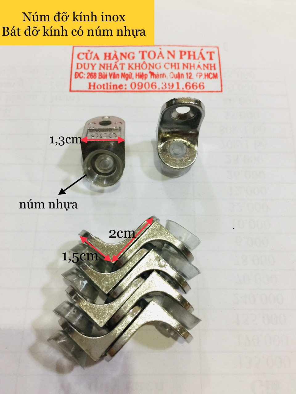 Bát đỡ kính inox núm nhựa| bas đỡ kính tủ gỗ