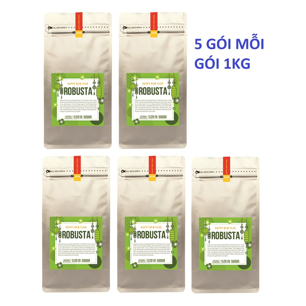 Cà phê culi robusta xay san hoac nguyen hat_bịch 5kg_dành cho quán cà phê